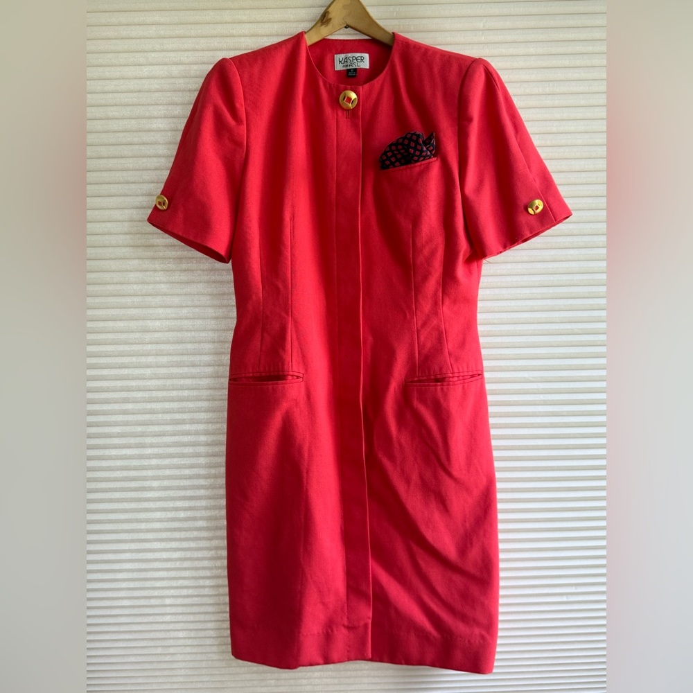 Kasper For A.S.L. Blazer Dress Orange Women’s Size 8